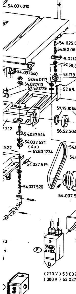 Inca Master 037, 280, 290 universal joint for rise/fall